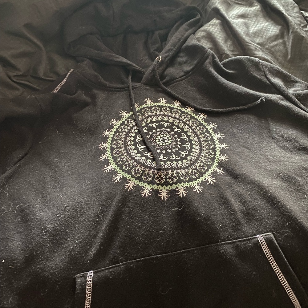 Boho pullover hoodie with a pocket